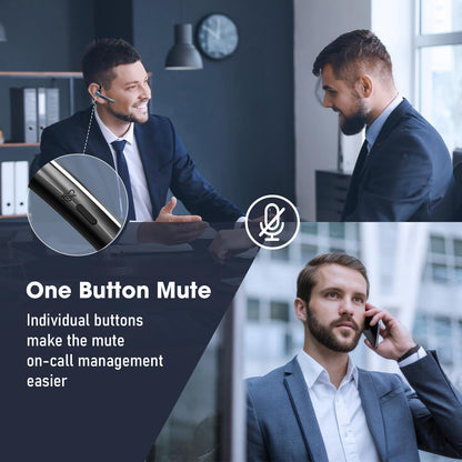 Ngsod Bluetooth Headset, Wireless Earpiece with Upgrade Noise Canceling Mic,500mAh Charging Case Support 72H Talking Time,Hand-Free Headphones with Mute Button for Computer Cell Phones Trucker Work