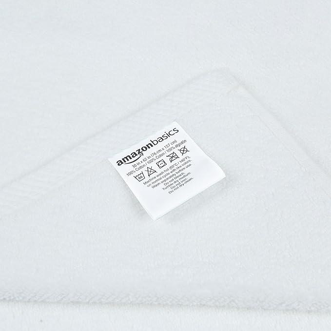 Amazon Basics 2-Piece Quick-Dry Oversize Bath Towel, 100% Cotton