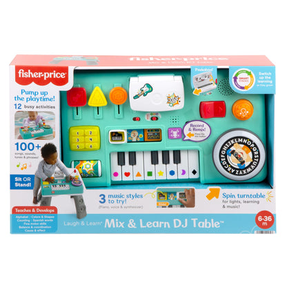 Fisher-Price Baby & Toddler Activity Table, Laugh & Learn Mix & Learn DJ Table, Musical Learning Toy with Lights & Sounds, UK English Version, HTK83