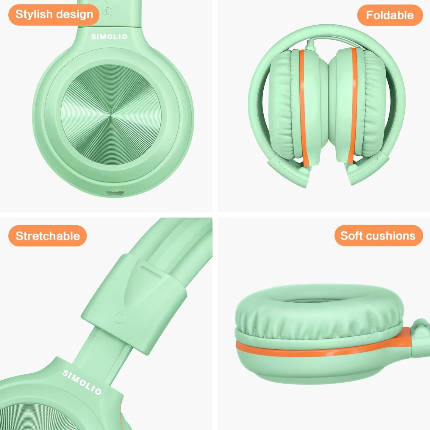 SIMOLIO 2 Pack Headphones for Laptop, Computer, Cell Phone & Tablet with 3.5mm Jack, Adults & Kids Headphones Wired, Plug in Head Phones for Laptop,Travel with Aux 3.5 mm Jack