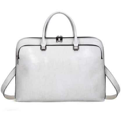 Blofinche Genuine Leather laptop Briefcase: Messenger shoulder bag 15 16 inch men macbook case women work satchel designer handbag Beige