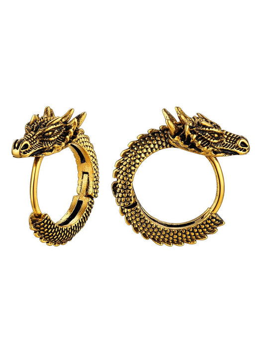 Richsteel Punk Dragon Hoop Earrings for Men & Women - Stainless Steel Gothic Jewelry, Huggie Statement Hoop Earrings