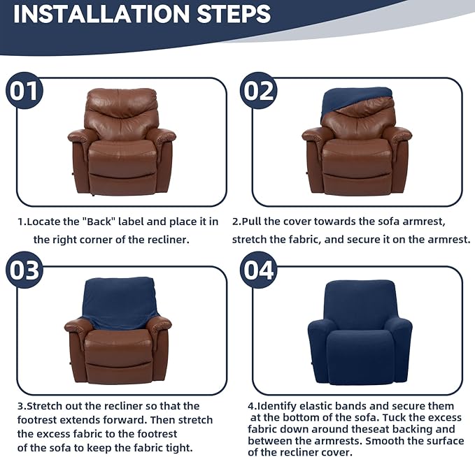 Cupuamon Recliner Chair Covers, Lazy Boy Recliner Covers Stretch Reclining
