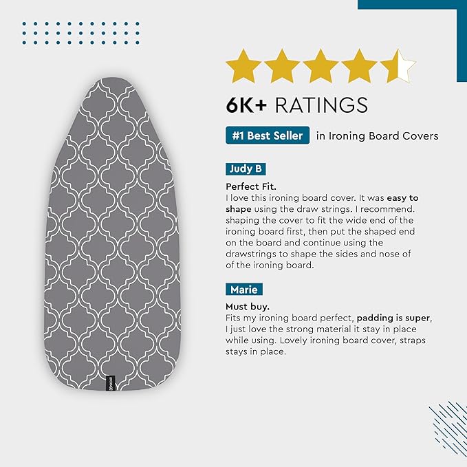 Encasa XO Ironing Board Cover and Pad 54"x15"