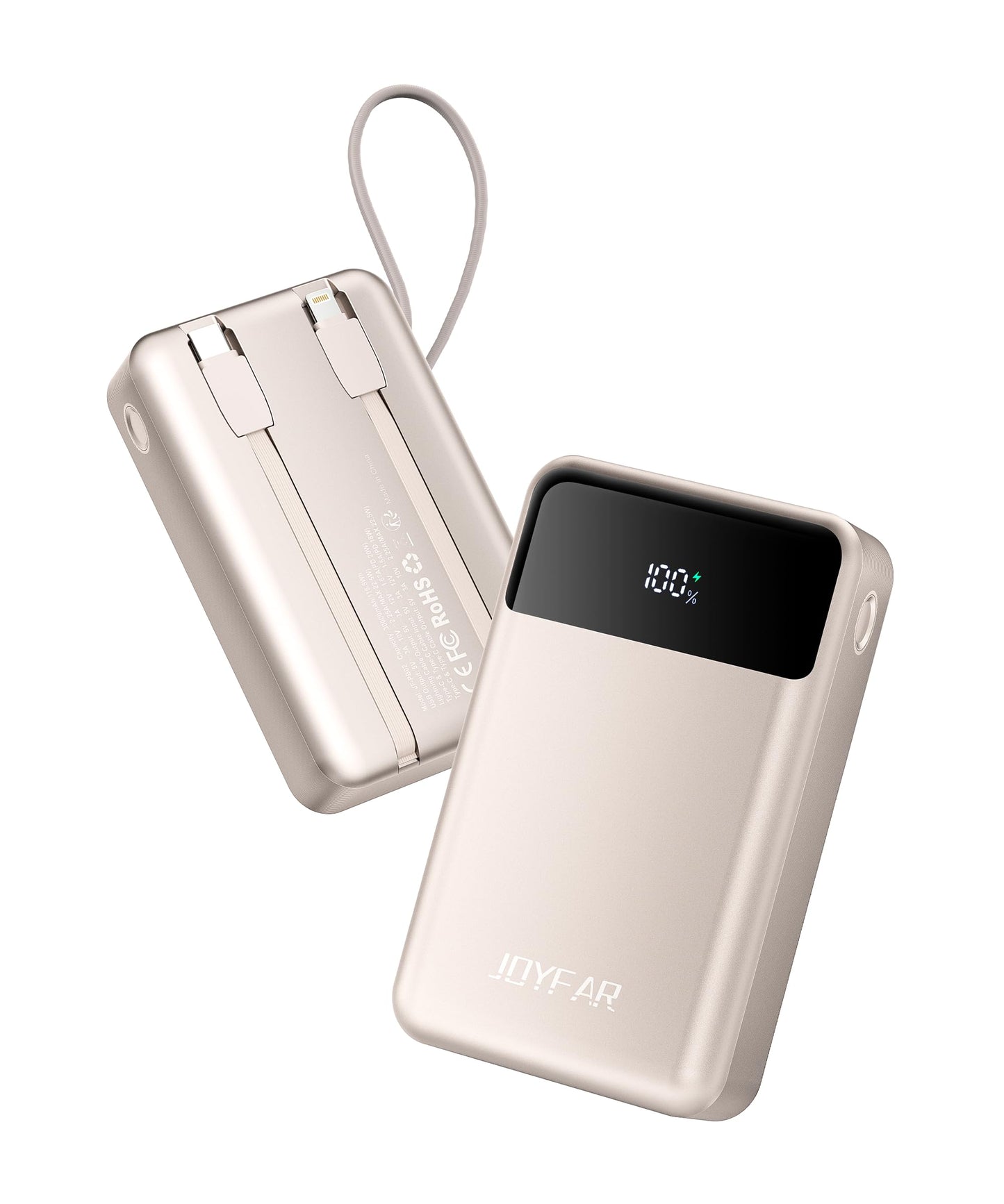 Portable-Charger-Power-Bank Travel Essentials Battery Pack USB C 30000mAh Built in Cable 22.5W Phone Fast Charging Powerbank Compatible with iPhone 16 15 14 13 12 11 iPad Samsung Google Xiaomi