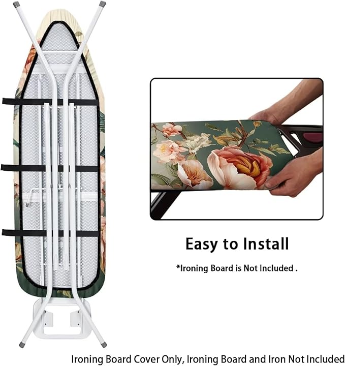 Ironing Board Cover with Elastic Edge, Portable Hummingbird Iron Pad Covers