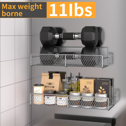 Magnetic Spice Rack for Refrigerator, 6 Pack 100% Metal Strong Magnet Shelf, Space Saving Spice Organizer, Home Kitchen Laundry Room Storage Organization W/ Paper Towel Holder, Utensils Racks (Grey)