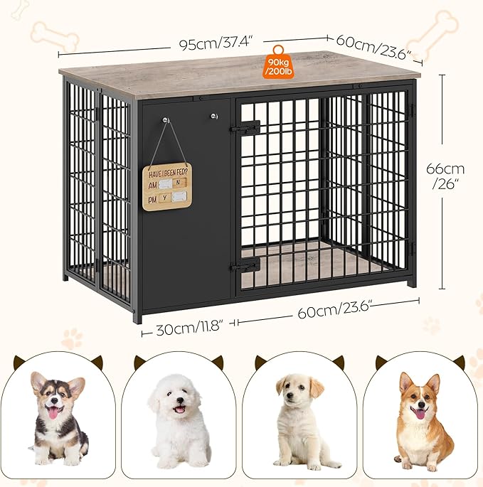 YATINEY Foldable Dog Crate Furniture, Dog Crate