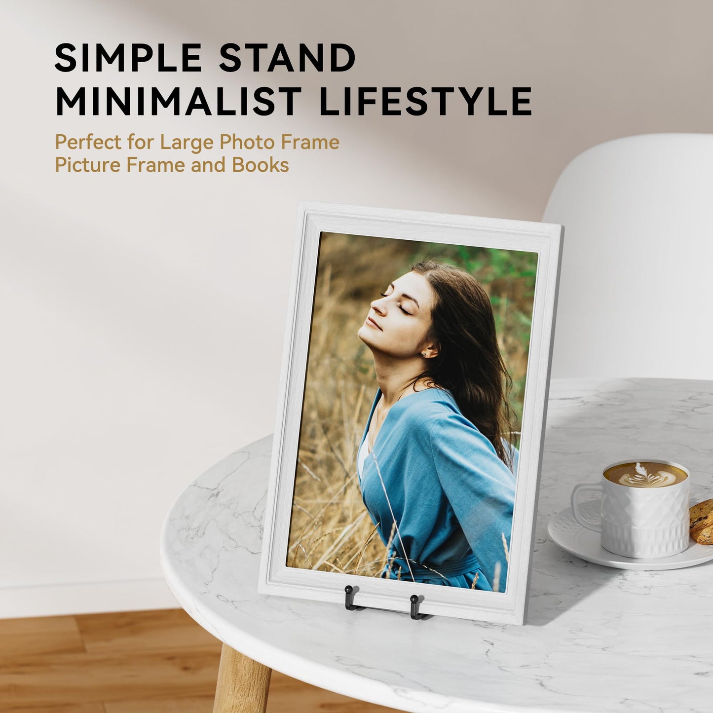 IPAME 10 Inch Large Plate Stands for Display - Metal Plate Holder Display Stand + Small Easels Picture Stand for Book, Platter, Plaque, Photo Frame, Tabletop Art (2 Pack)