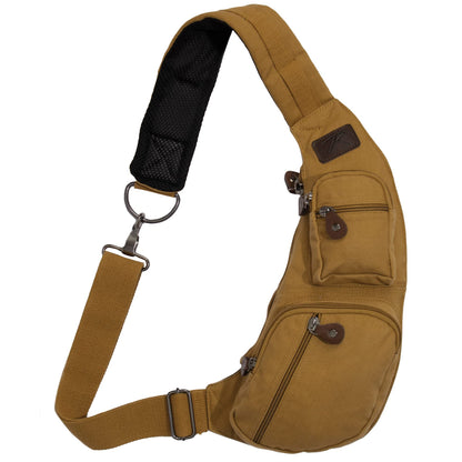 Rothco Vintage Canvas Crossbody Sling Bag – Compact Travel Shoulder Backpack 2L Storage