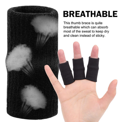 uxcell 10PCS Sport Finger Sleeves Protectors, Elastic Thumb Brace Compression Covers for Trigger Finger, Breathable Finger Splints Support for Relieving Pain 1.8" × 1"