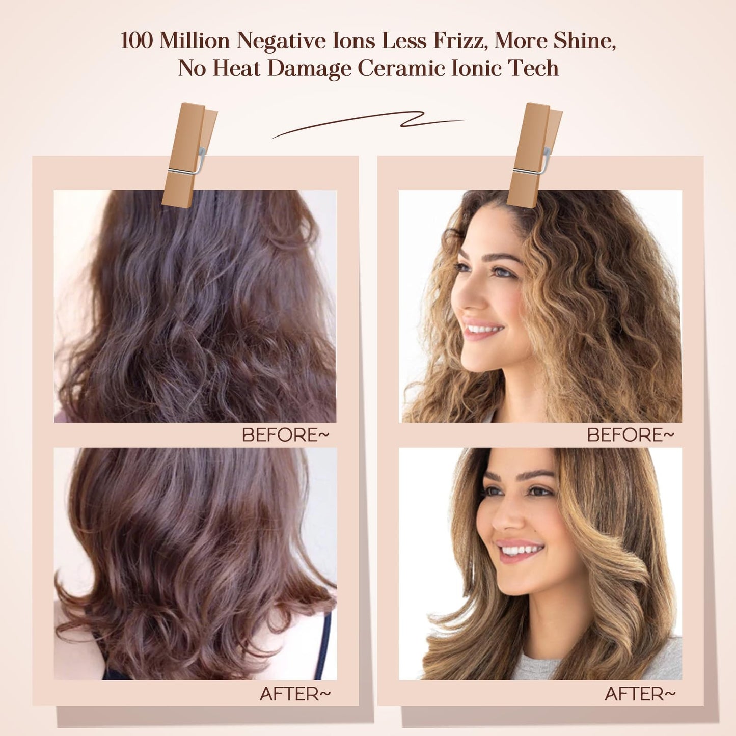 110-240V Travel Brush Hair Dryer, Small Hair Straightener Brush with European Plug Adapter for International Travel, 4 in 1 Hot Air Styler & Dryer for Drying Straightening Curling Volumizing