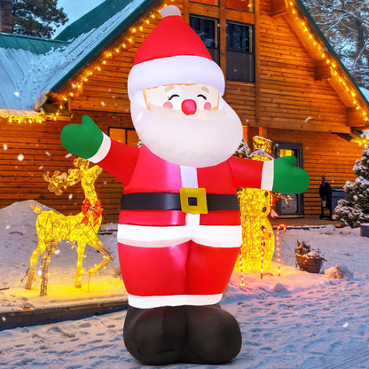 GOOSH 5 FT Christmas Inflatables Santa Claus Outdoor Decorations Blow Up Yard Standing Santa with Built-in LEDs for Holiday Party Xmas Yard Garden Lawn Decor