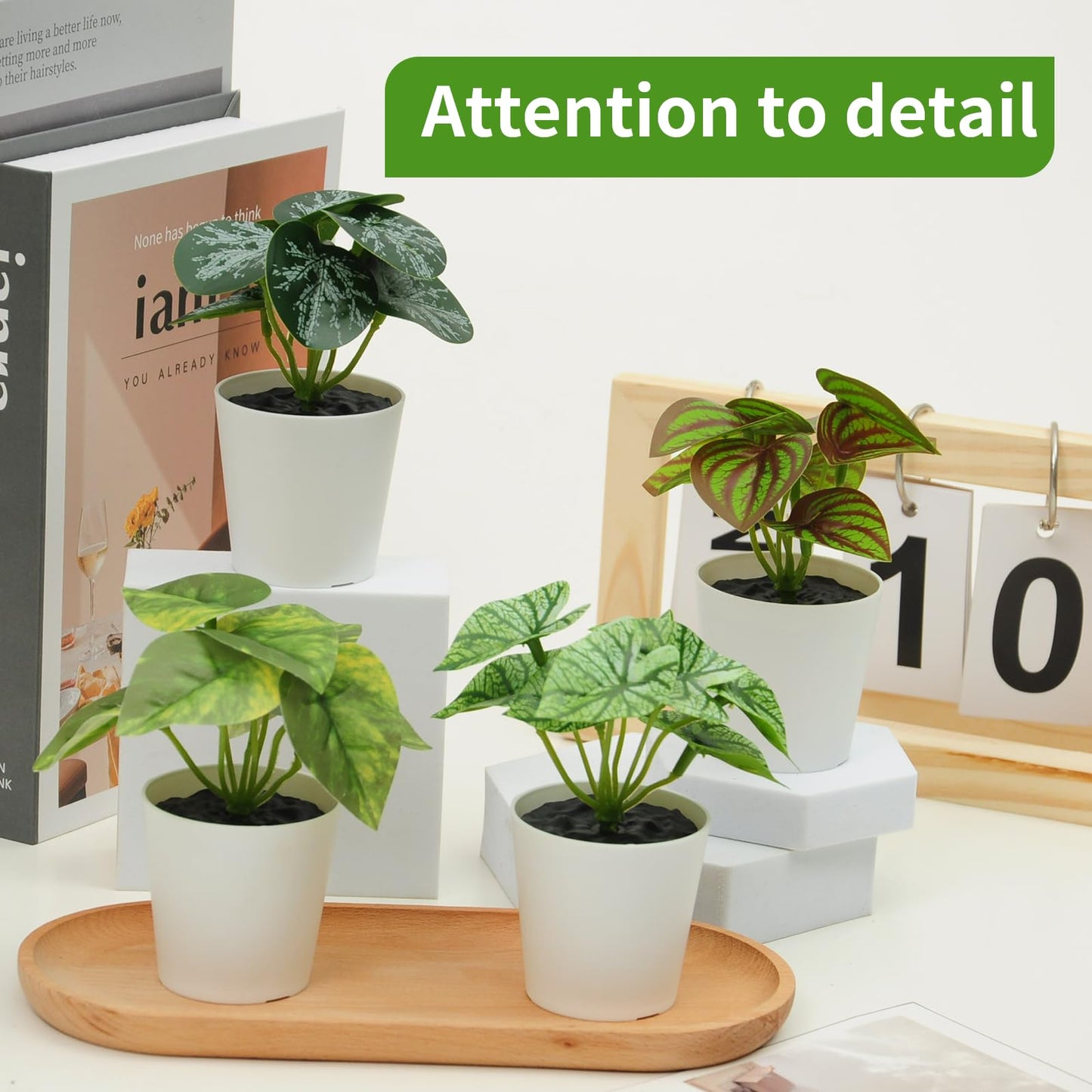 Freyalife 6 Pack Fake Plants for Room Decor,Mini Artificial Potted Plants for Home Office Living Kitchen Classroom Table Shelf Desk Farmhouse Bathroom Indoor Decor