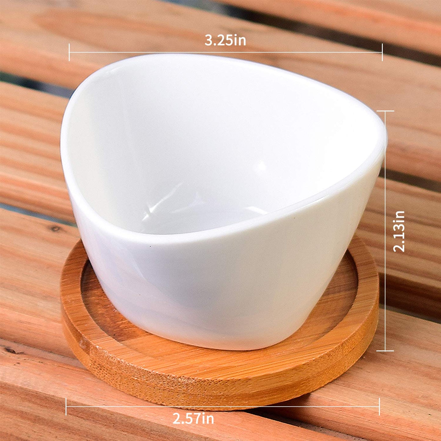 Brajttt Succluent Pots ，Small Flower Pots Planter Pots with Drinage,Ceramic Flowers Pots with Bamboo Tray for Cactus(12 Pack)