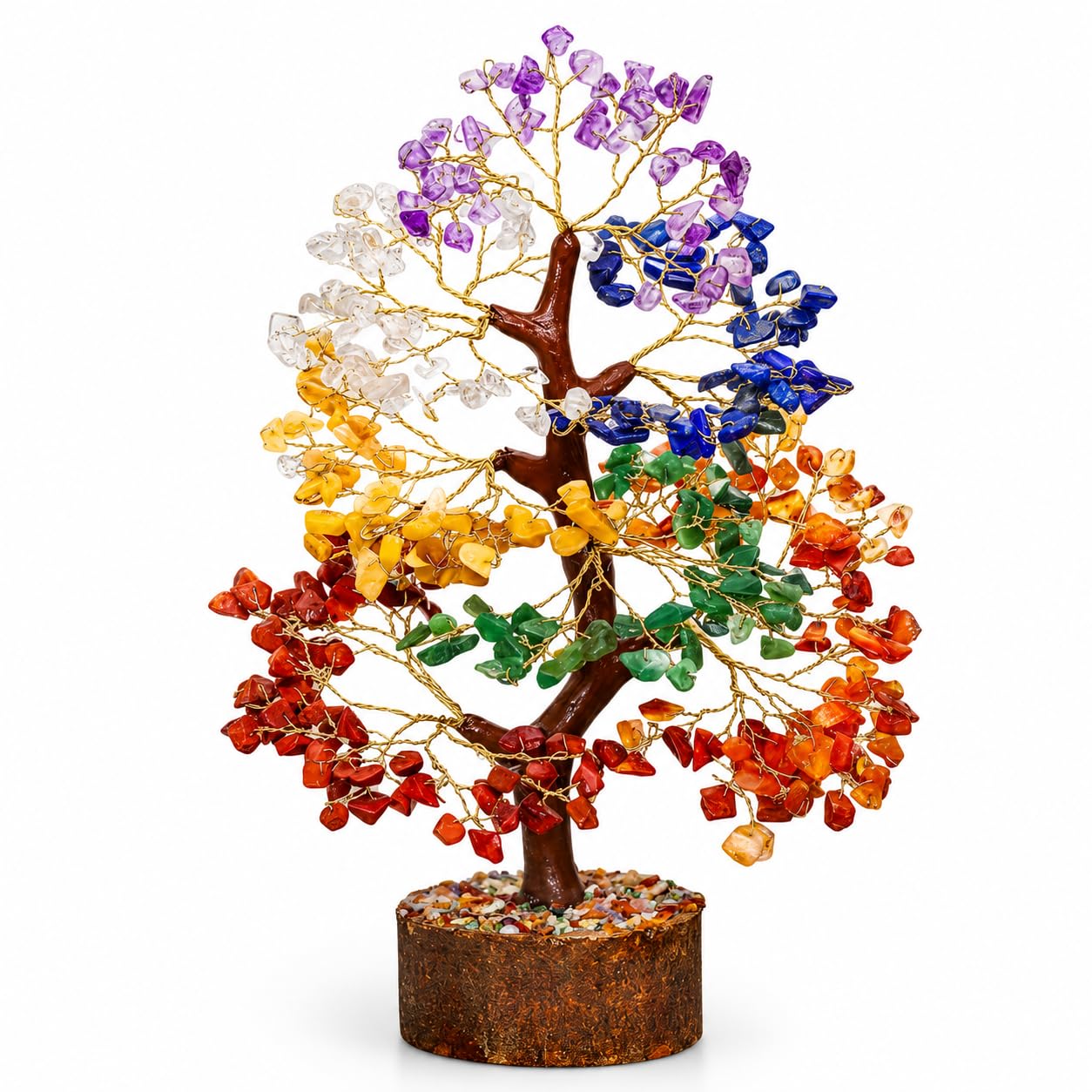 Authentic 7 Chakra Crystal Tree of Life – Healing Crystal Decor for Home & Office | Birthday Gift for Women & Men, Mom, Sister, Housewarming Gift, Handcrafted Crystal Tree Bring Money & Luck to Home