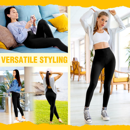 Sanpetix 3 Pack Black Leggings for Women, High Waisted Buttery Soft Leggings for Workout Running Yoga 3Black SM