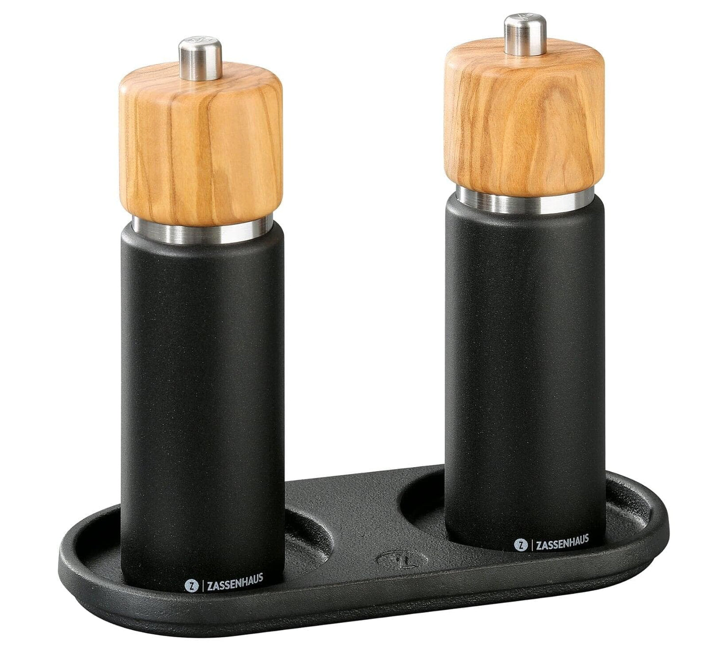Zassenhaus Cast Iron Cruet for Storing Salt and Pepper Mill. 8.3" x 4", Black-Salt & Pepper Mill Storage