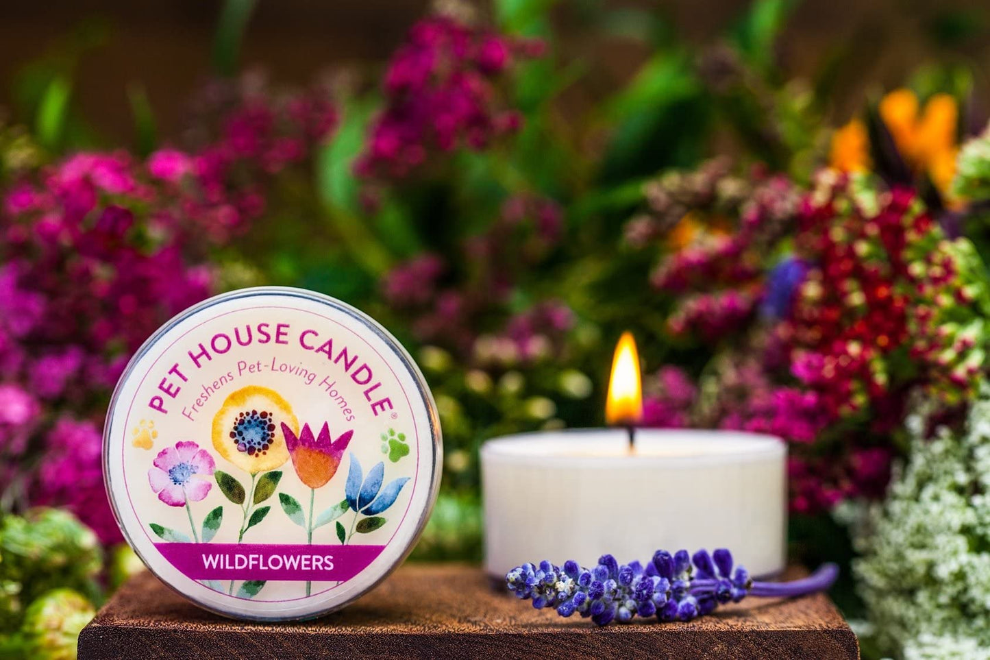 Pet House Mini Candles for Pet Odor, Plant Based, Dog and Cat Friendly Scented Candles, Lavender Green Tea Pack of 3