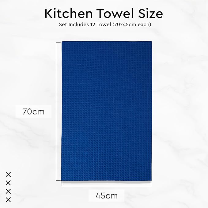 Encasa XO Kitchen Dish Towels Set | Multicolor | Waffle Weave and Flat Hand Tea