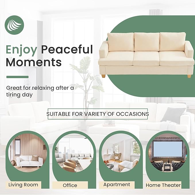 YOUDENOVA 2 Piece Set Comfy Sofa Couch, 2 3-Seater Sofa