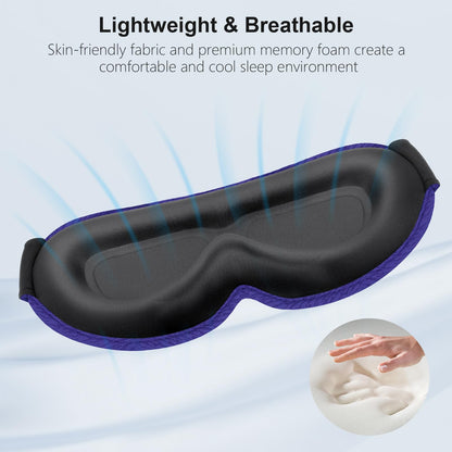 Gritin 100% Blackout Sleep Eye Mask for Women Men, Zero Pressure Sleeping Mask - Ergonomic Design 3D Cutout Eye Movement and Eyelash Friendly Night Blindfold, Ultra Soft Comfortable for Sleeping