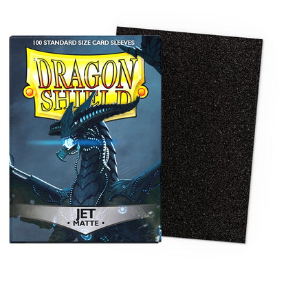Arcane Tinmen ART11024 Sleeves: Dragon Shield Matte Jet (100) Standard Size 100pk-Jet, Black