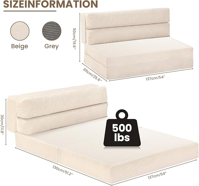 JUIKURY Folding Sofa Bed, Convertible Sleeper Chair