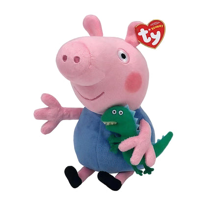 Ty Beanies George 10" | Peppa Pig Beanie Baby Soft Plush Toy | Collectible Cuddly Stuffed Teddy