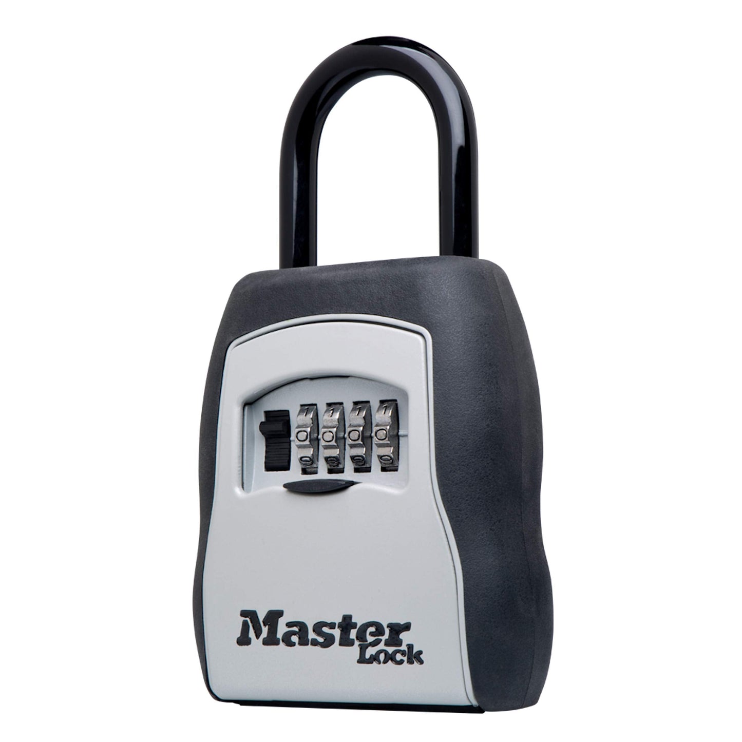 Master Lock Key Lock Box for House Keys – Outdoor Portable Combination Lockbox with Resettable 4 Digit Code, Weather Resistant Durable Metal Body, Holds 5 Keys, 5400D Black