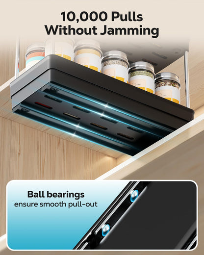 Nieifi Spice Organization for Cabinet-Vertical Spice Rack Pull Out-Spice Rack Organizer for Cabinet-4-1/3 inch Wide-Seasoning Kitchen Organizer-4.3" W x 10.6" D x 8.7" H-2 Pack-2 Tier