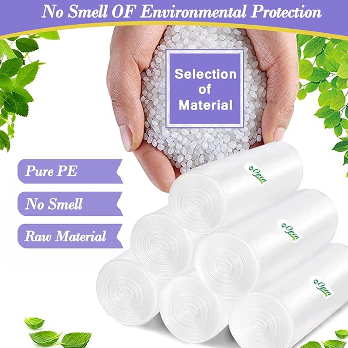 3 Gallon 120pcs Small Clear Trash BagsPlastic Strong Clear Garbage Bags