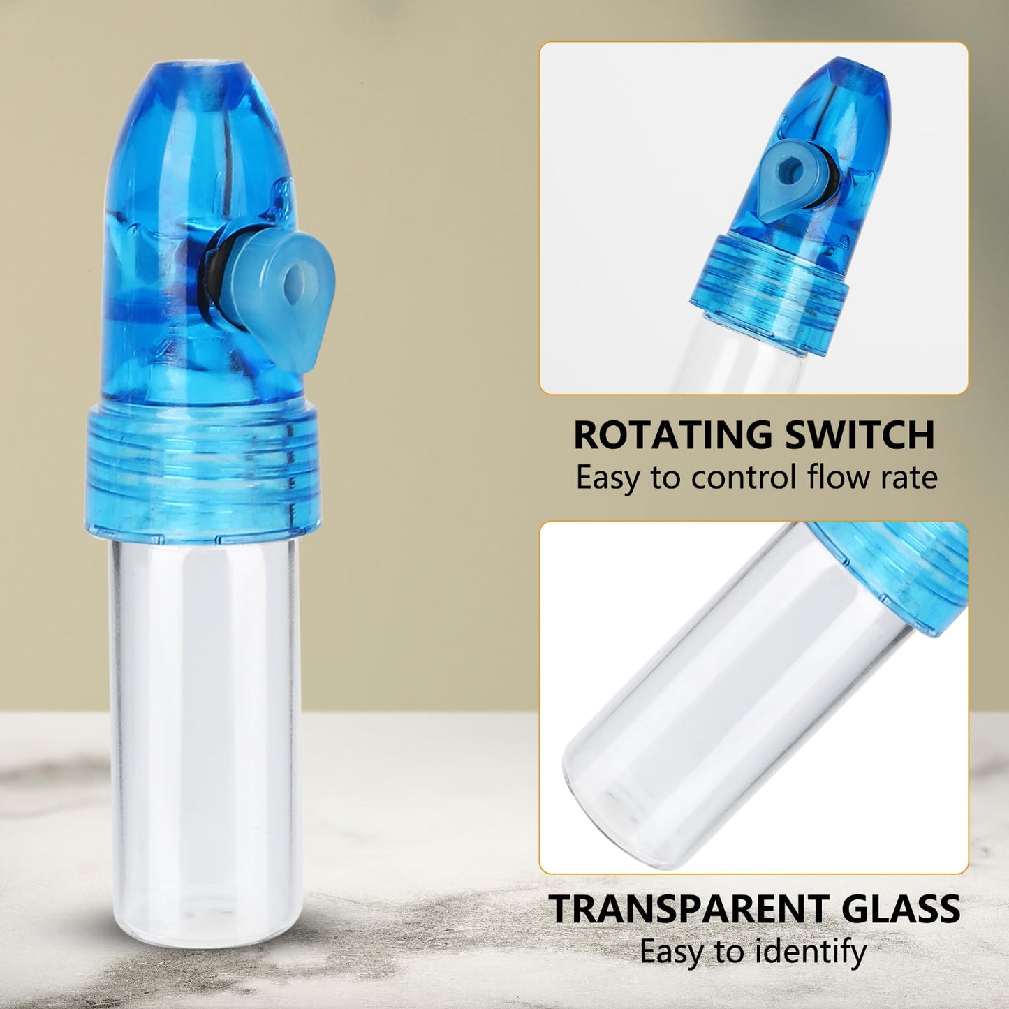 MGOJIJINN Portable Spice Dispenser, with Knob Switch Storage Bottle, Salt and Pepper Shakers (4 Pack),refillable Glass Bottle for Traveling