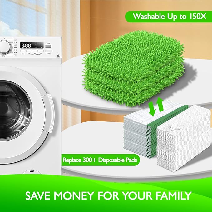 Reusable Microfiber Mop Pads Compatible