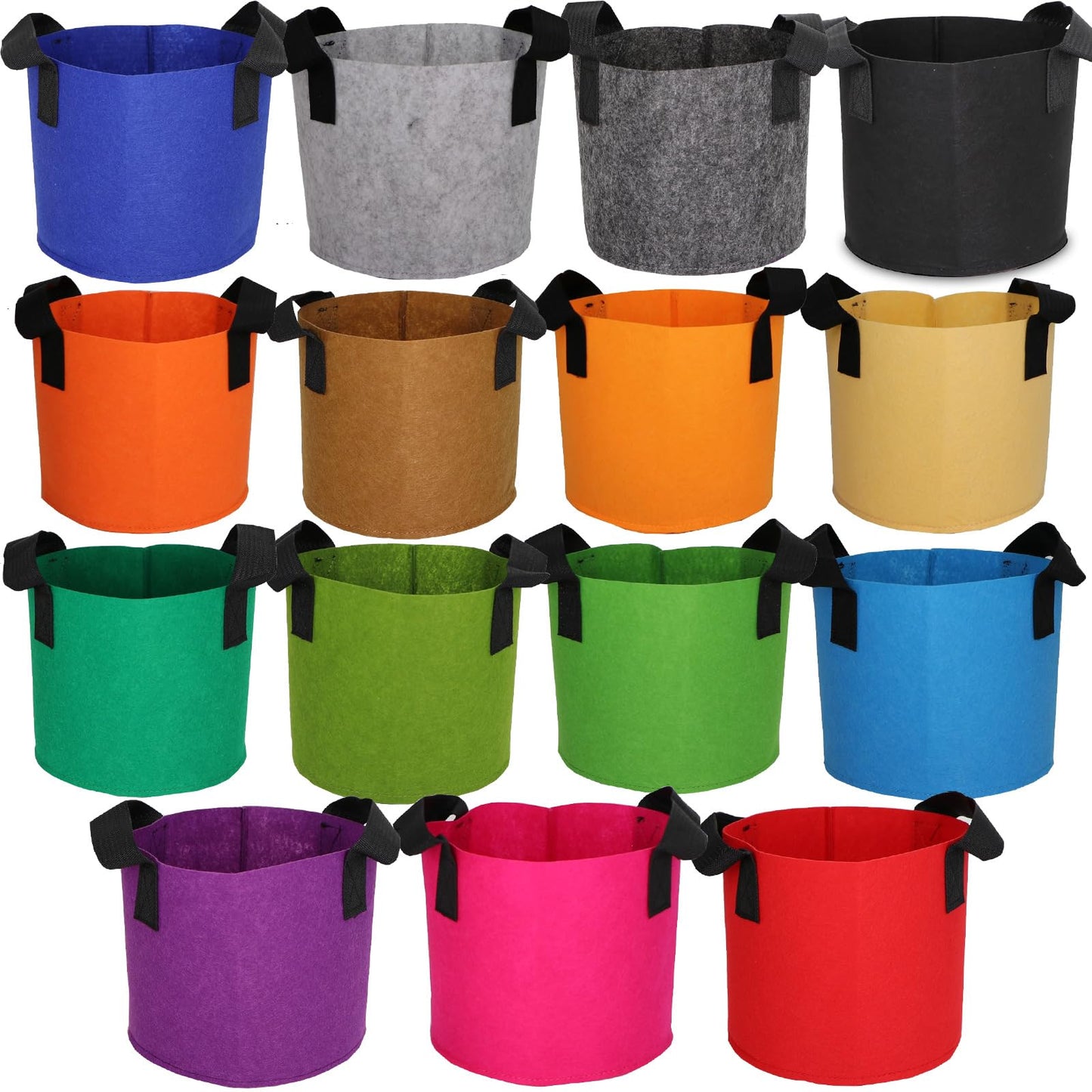 RBCFHI Grow Bags,Growing Pot Bags Garden Grow Bag Indoor Outdoor Fabric Aeration Plant Pot Container Flower Vegetable Pouch (Mixed 15colors,2 Gallon)