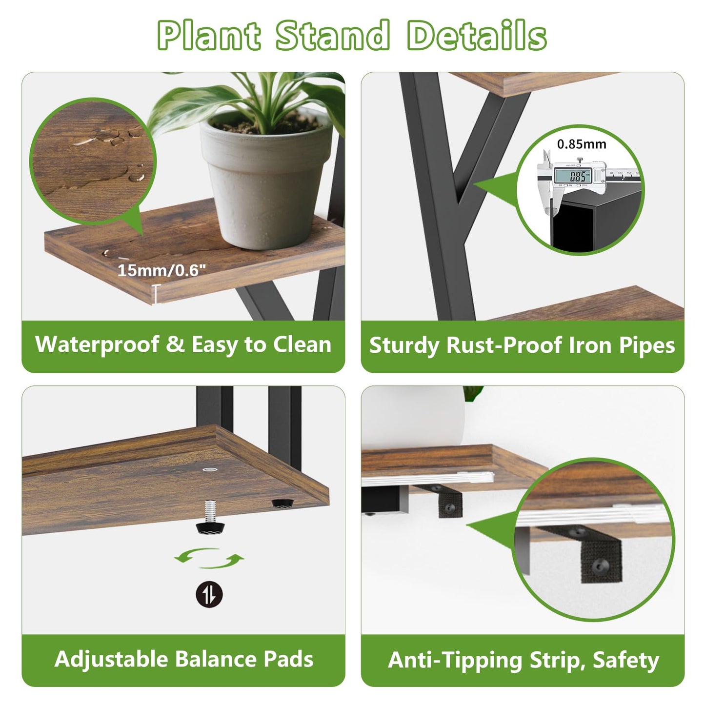 Plant Stand Indoor with Grow Lights - 10 Tiered Plant Shelf with 2 Removable Drawers, 65" Tall Plant Shelf with Grow Light Holds 13 Pot Plants, Christmas Tree Shaped Plant Stand for Home, Living Room