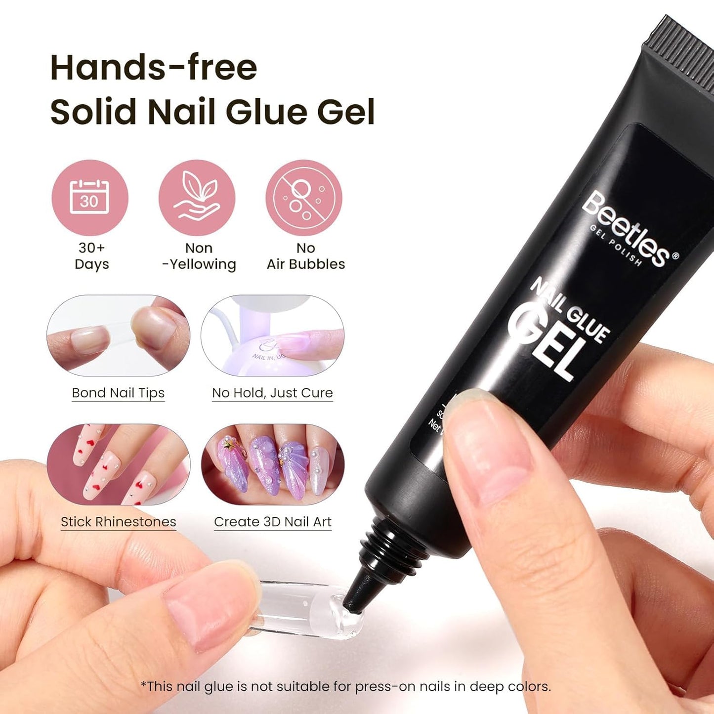 Beetles Gel Nail Kit Short Almond with Nail Dehydrator and Primer, 576Pcs Half Matte Etch-X Gel Nail Tips Solid Nail Glue Mini Nail Lamp Acrylic Nail Tips Easy DIY Nail Extension Set Gift for Women