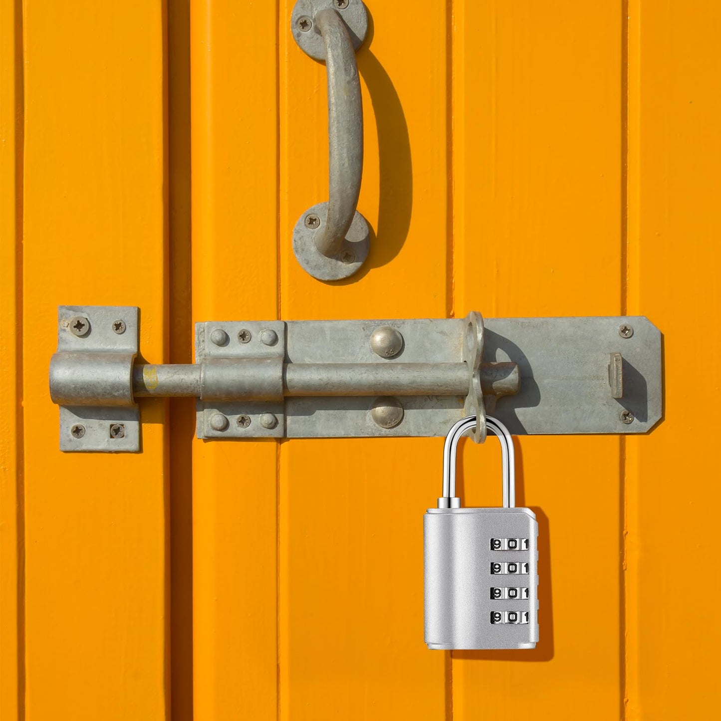 Kenning 10 Pcs Combination Padlock 4 Digit Combination Lock with Keys Locker Resetable Security Outdoor Waterproof Gate Lock for School Sports Gym Locker Employee Fence Case (Silver)