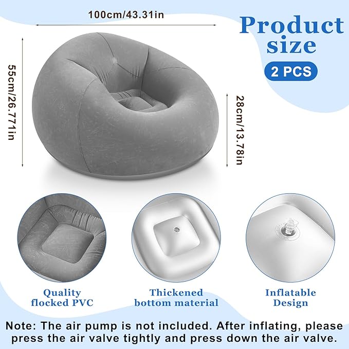 Realspring Inflatable Bean Bag Chairs Outdoor Blow up Camping Chairs Inflatable