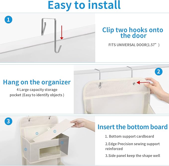 MAX Houser 4-Shelf Over The Door Hanging Organizer