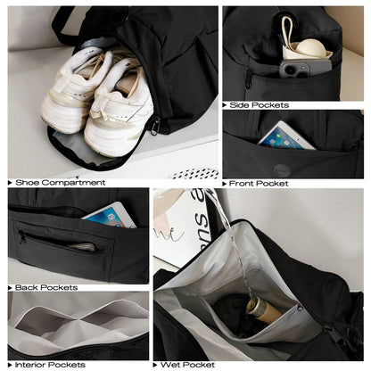 Mini Gym Bag for Women, Small Gym Tote Bag Sports Duffel with Shoe Compartment and Wet Pocket for Yoga Workout Travel