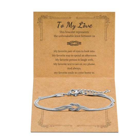 GRCLD Matching Bracelets for Couples Love Knot Bracelet Pinky Promise Soulmate Relationship Friendship Bracelets Forever Infinity Jewelry Gifts for Women Teen Her Him (LOVE-S)
