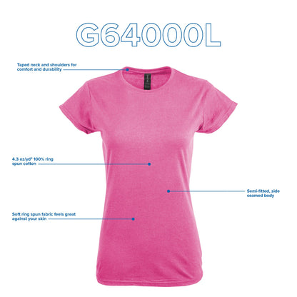 Gildan Women's Softstyle Cotton T-Shirt, Style G64000L, Multipack, Irish Green (2-Pack), Medium