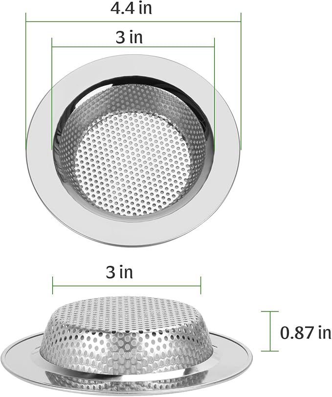 3PCS - Windran Kitchen Sink Drain Strainer and Sink Drain Stopper Set, Upgraded