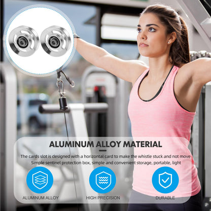 ULTECHNOVO 2-Pack 3.46" Aluminum Alloy Cable Pulley Wheels, Deep-Groove Quiet Bearings for Smooth Home Gym Machine Replacement, Fits LAT Pulldown, Triceps Pushdown & Cable Crossover