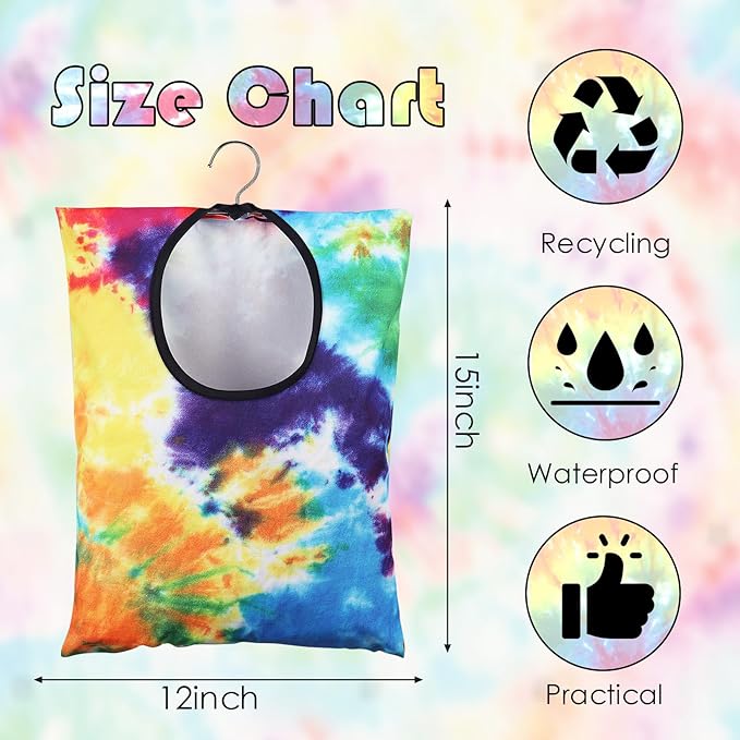 YLOLUL 2 Pcs Tie Dye Clothes Pin Bag