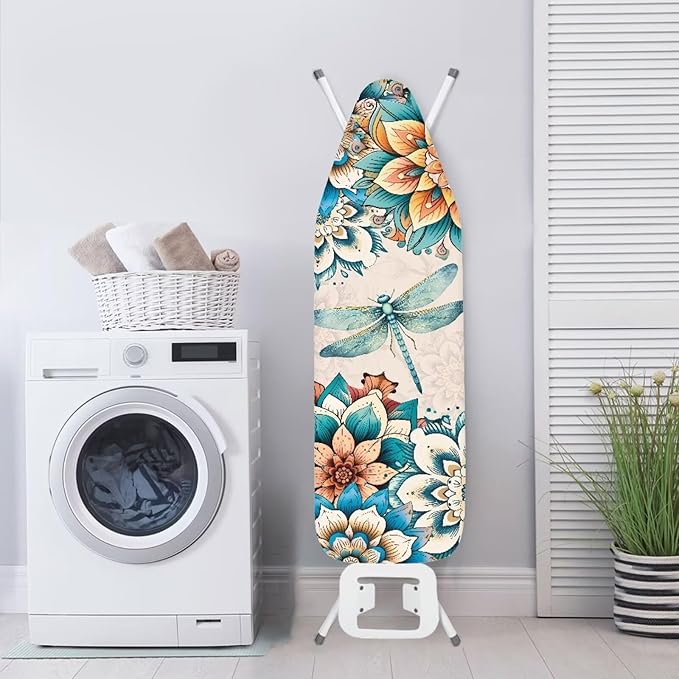 Ironing Board Cover, Standard Size 15x54, Butterfly Mandala Floral Print