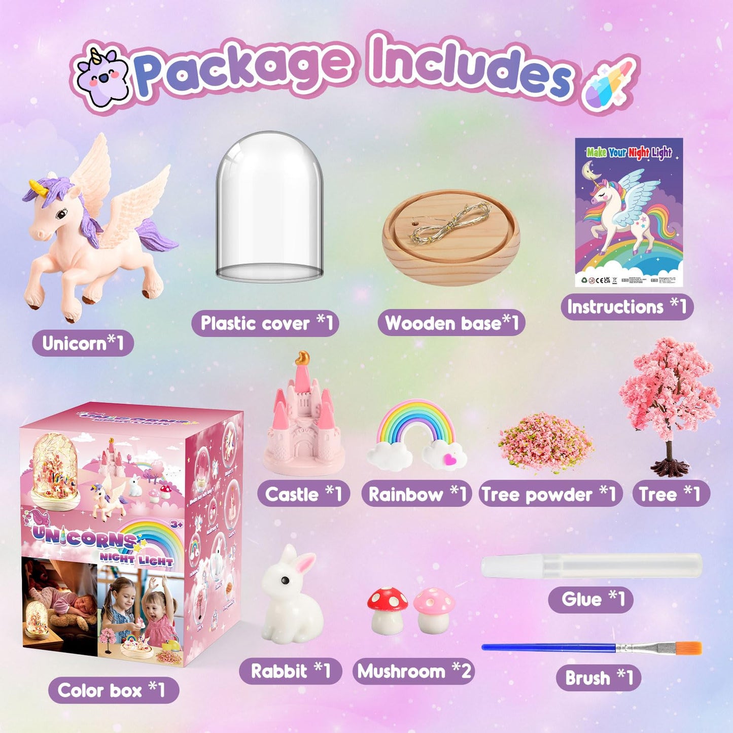 HappyGoLucky Unicorn Gifts for Girls, Craft Kits for Kids Toys Age 3-10 Year Old Girls Gifts Girls Birthday Presents Girls Toys Age 3-9 Best Toys for 3 4 5 6 Year Olds Girls Christmas Xmas Gifts