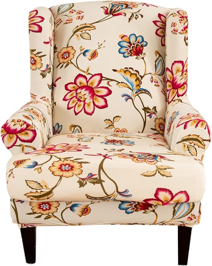 KRFOONN Wingback Chair Covers Slipcovers 2 Piece Stretch Wing Chair Covers