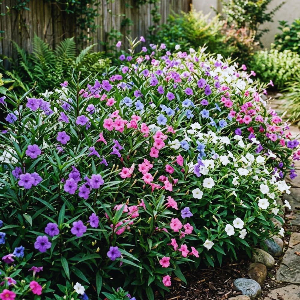 Set 6 Mexican Petunias Live Plants, Mexican Petunia Plants, Well Rooted, 5 to 7 Inc Tall, Shrub Plant Live for Growing Indoor Outdoor (Mix)